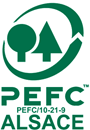 Logo du PEFC Alsace.
